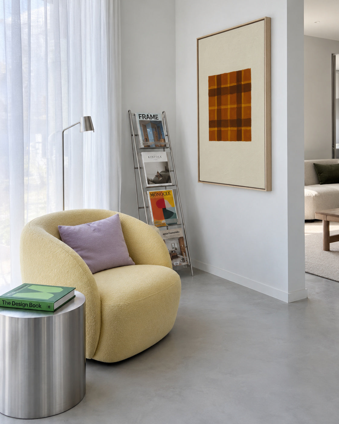 Amber Weave - Framed canvas in an interior