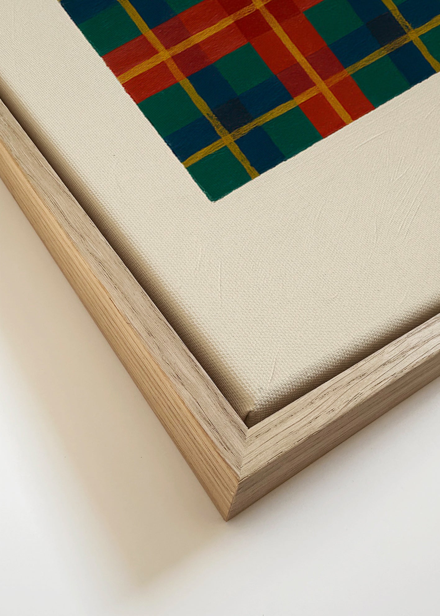 Cuadro geométrico tartán pintado – Canvas detail