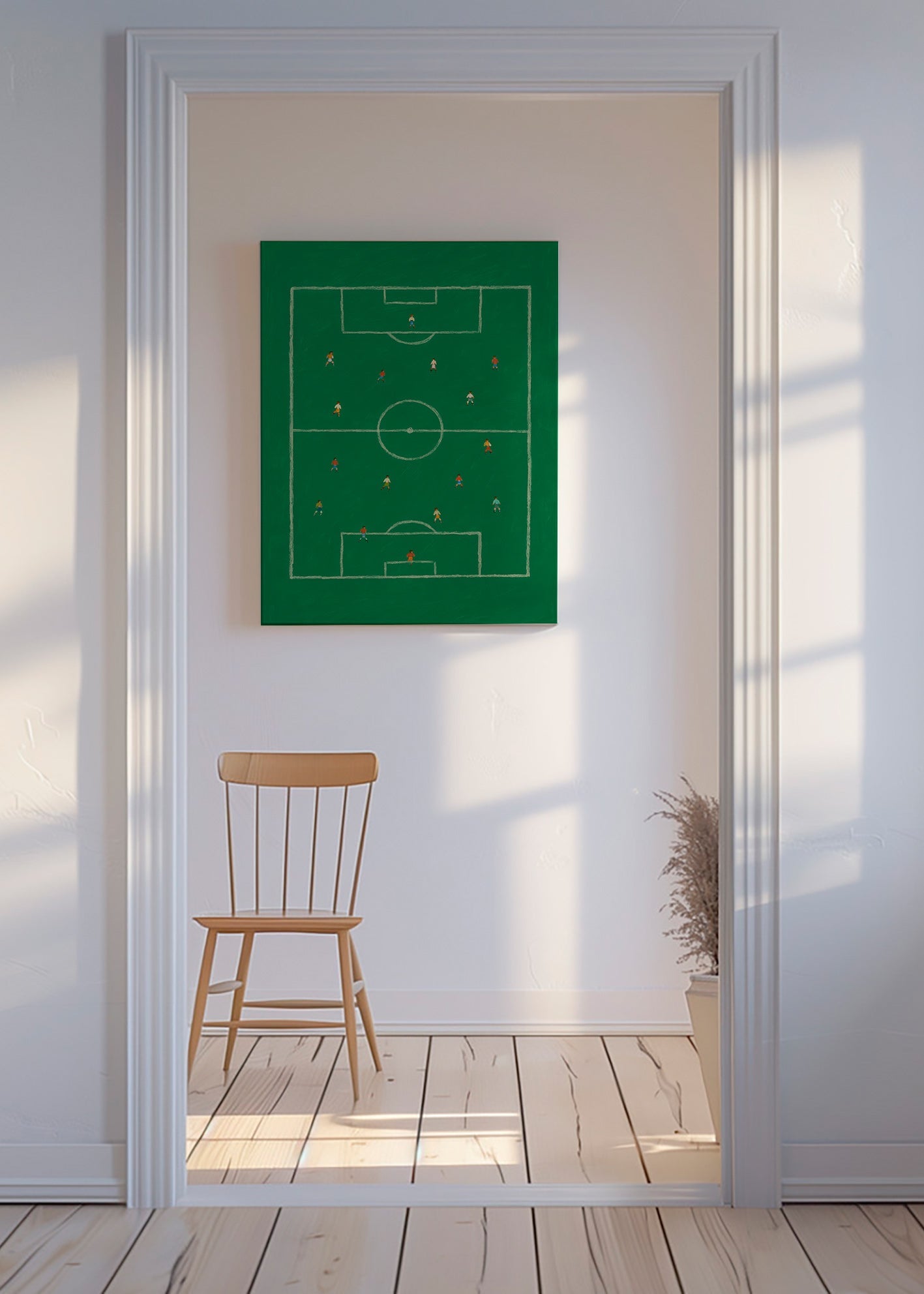 Cuadro deportivo: campo de fútbol ilustrado – Canvas