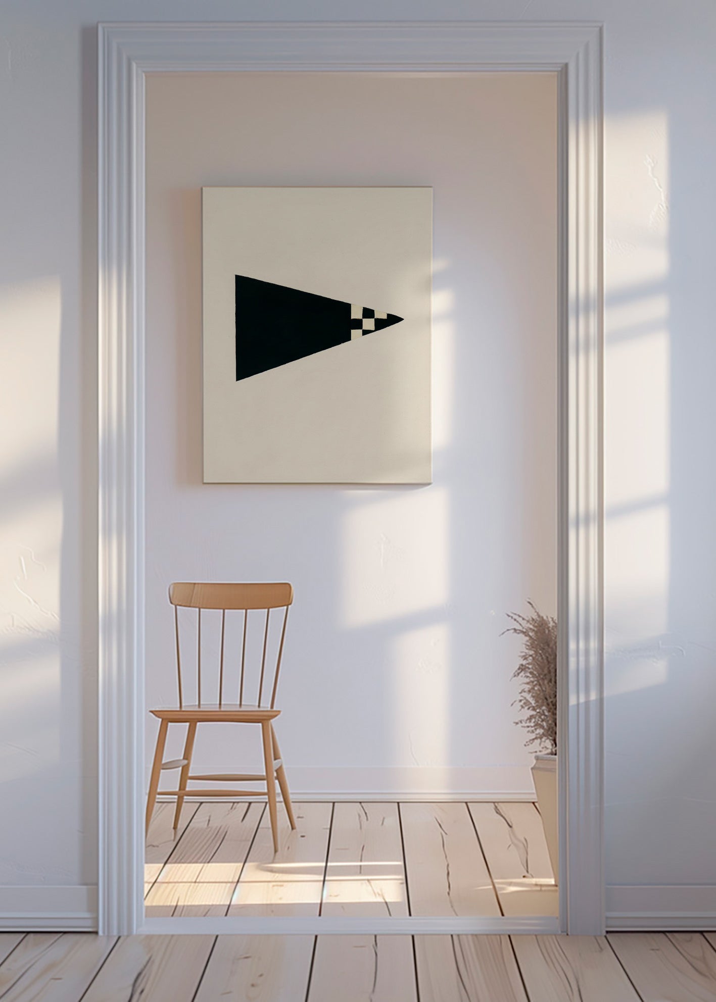 Cuadro minimalista con bandera geométrica – Canvas