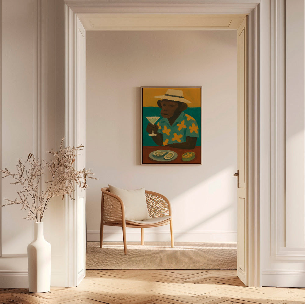 Cuadro de cocina con mono y cóctel – Canvas1