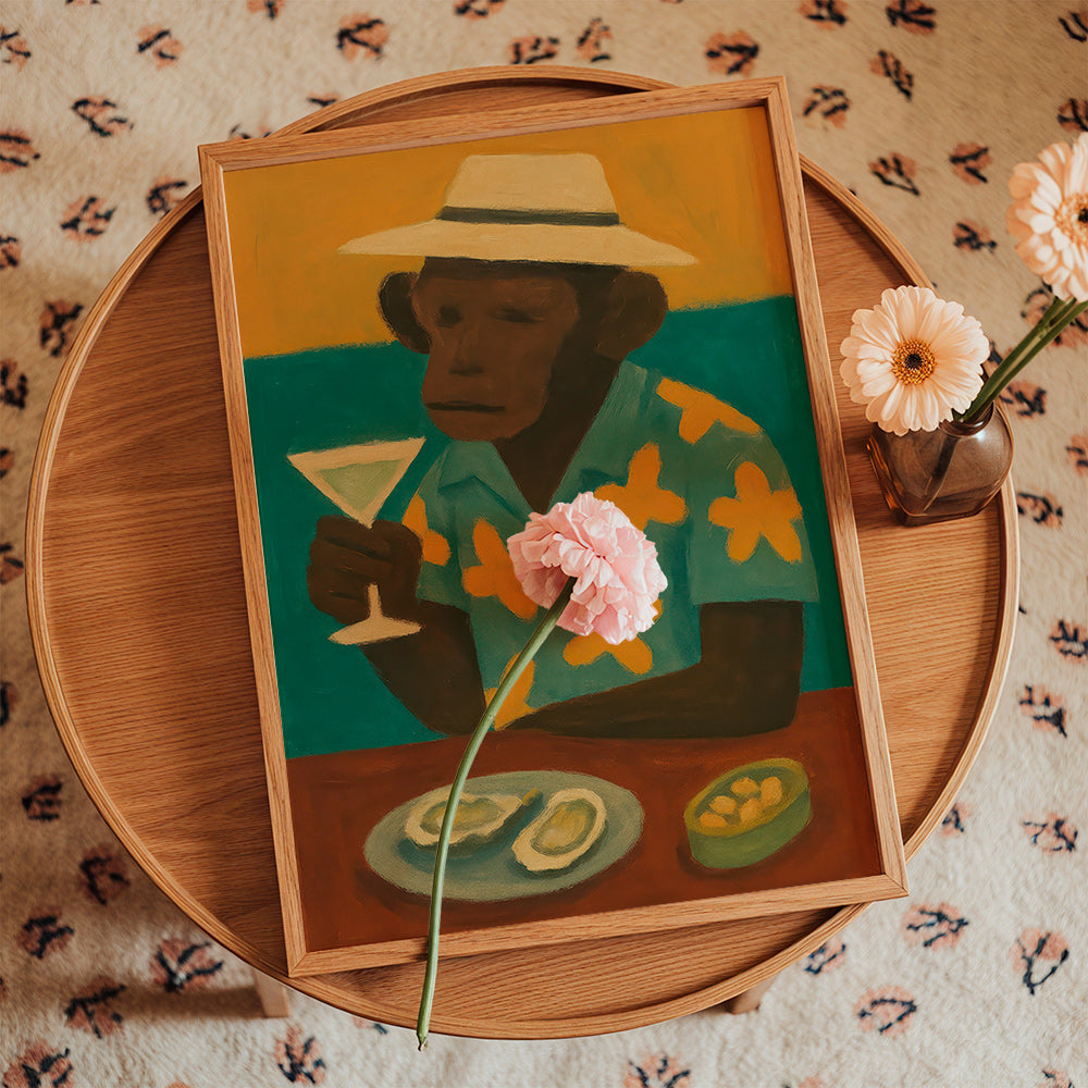 Cuadro de cocina con mono y cóctel – Product2