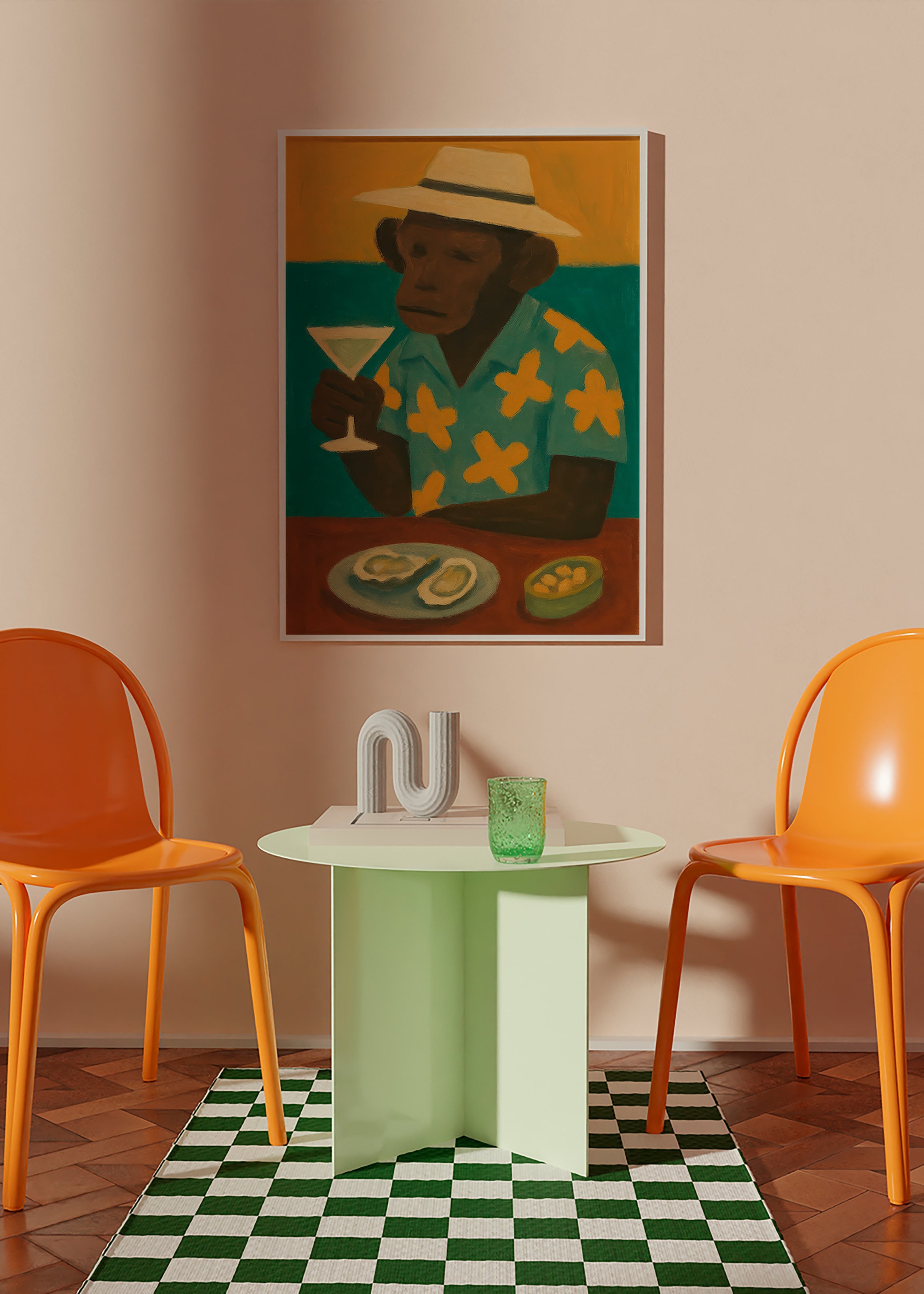 Cuadro de cocina con mono y cóctel – Product3