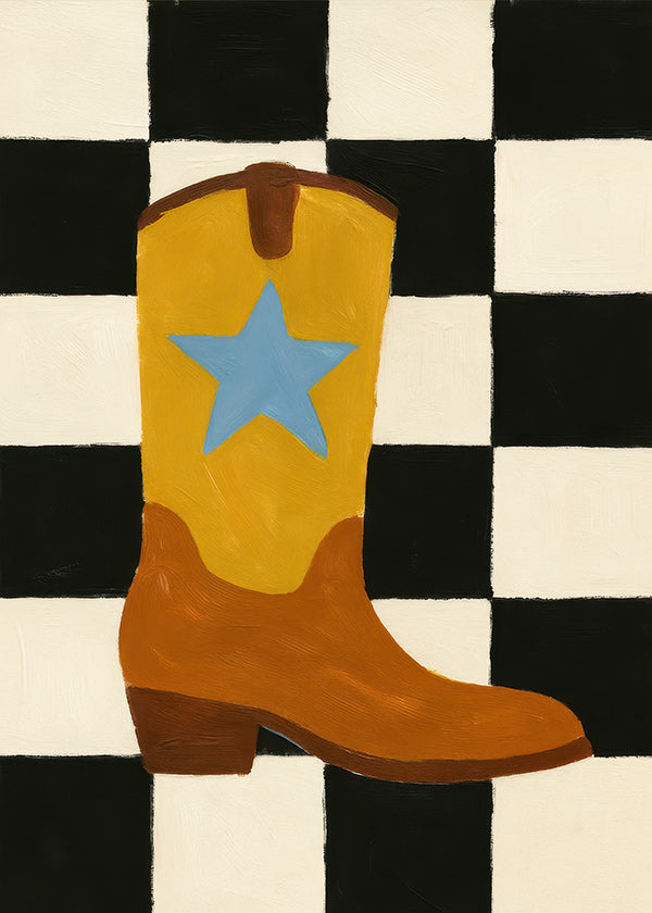 Ilustración de bota vaquera con estrella