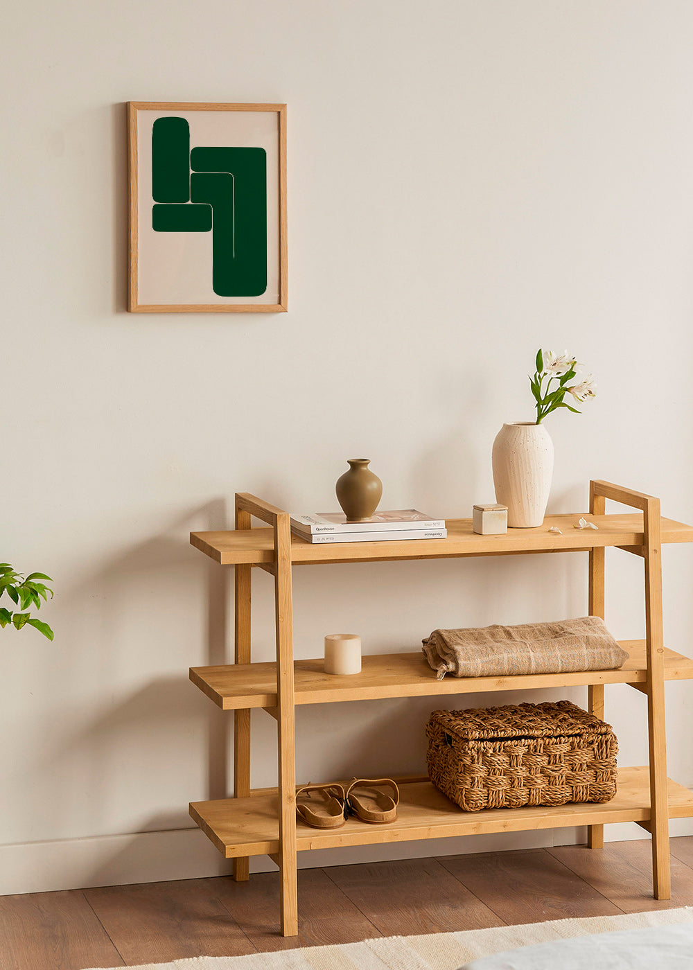 Cuadro geométrico verde con formas en L – Product3