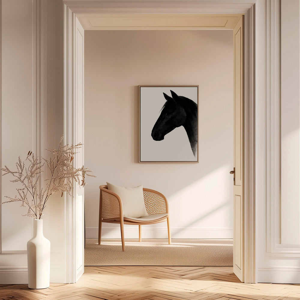 Cuadro perfil de caballo negro – Canvas1