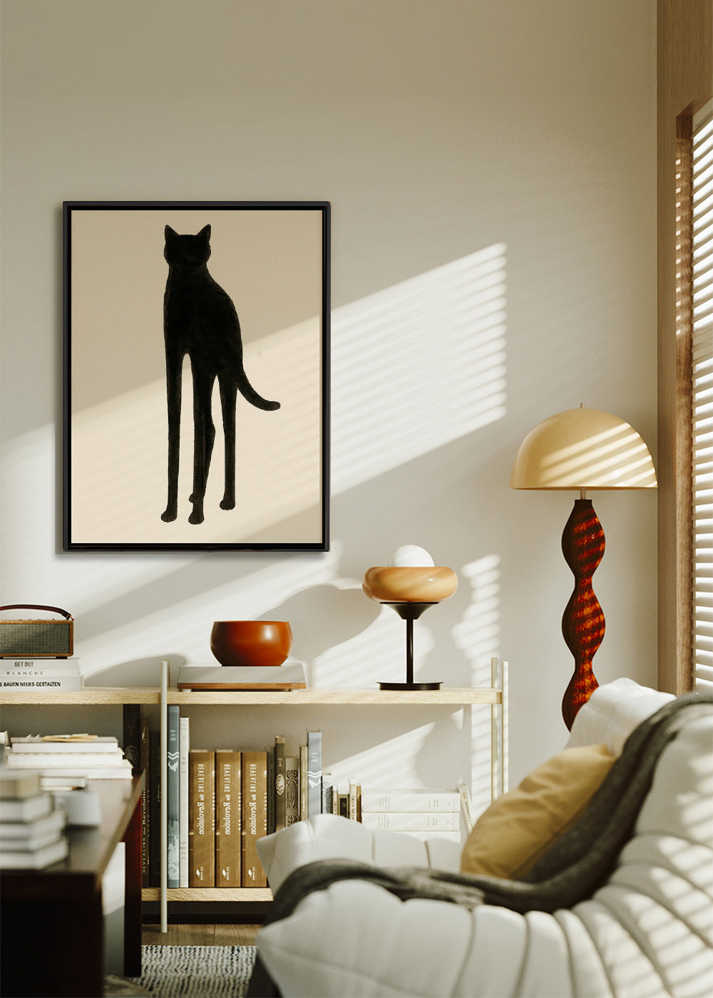 Cuadro de gato en silueta alargada – Canvas1