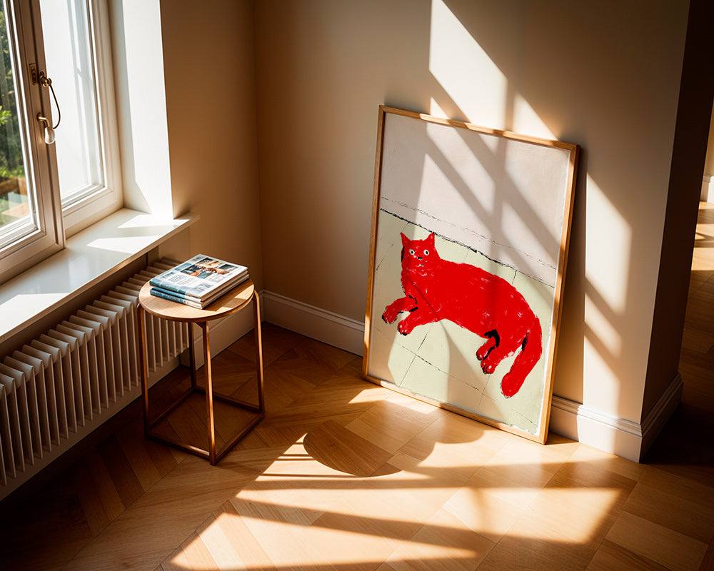 Cuadro gato rojo tumbado – Product3