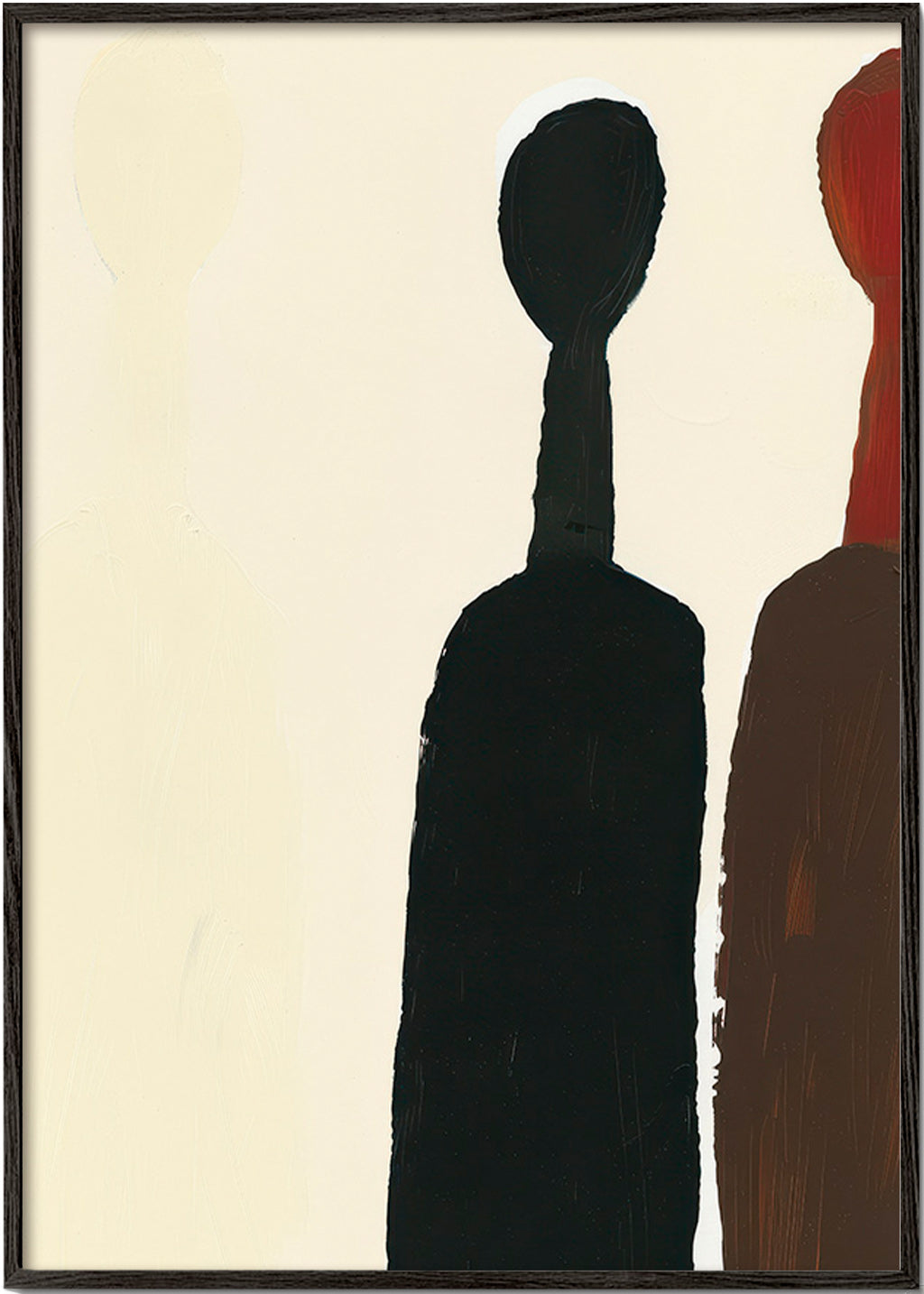 Cuadro abstracto de siluetas alargadas – Black Frame