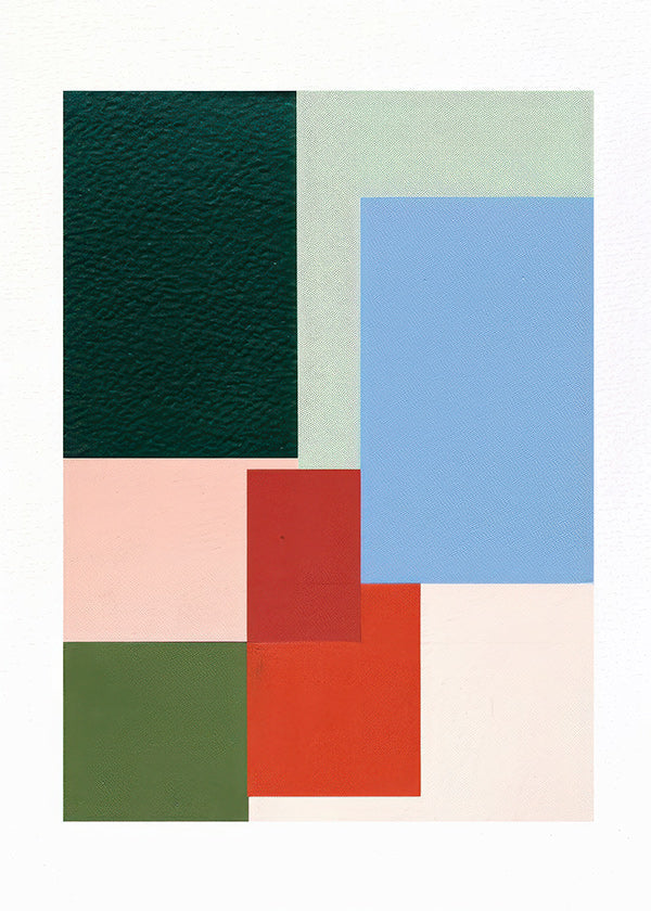 Cuadro geométrico de bloques de color