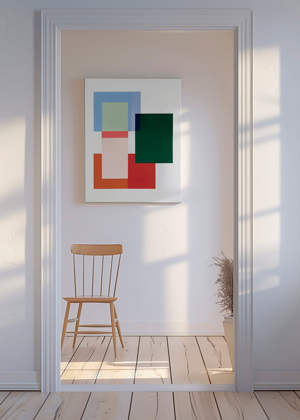 Cuadro abstracto de rectángulos superpuestos – Canvas