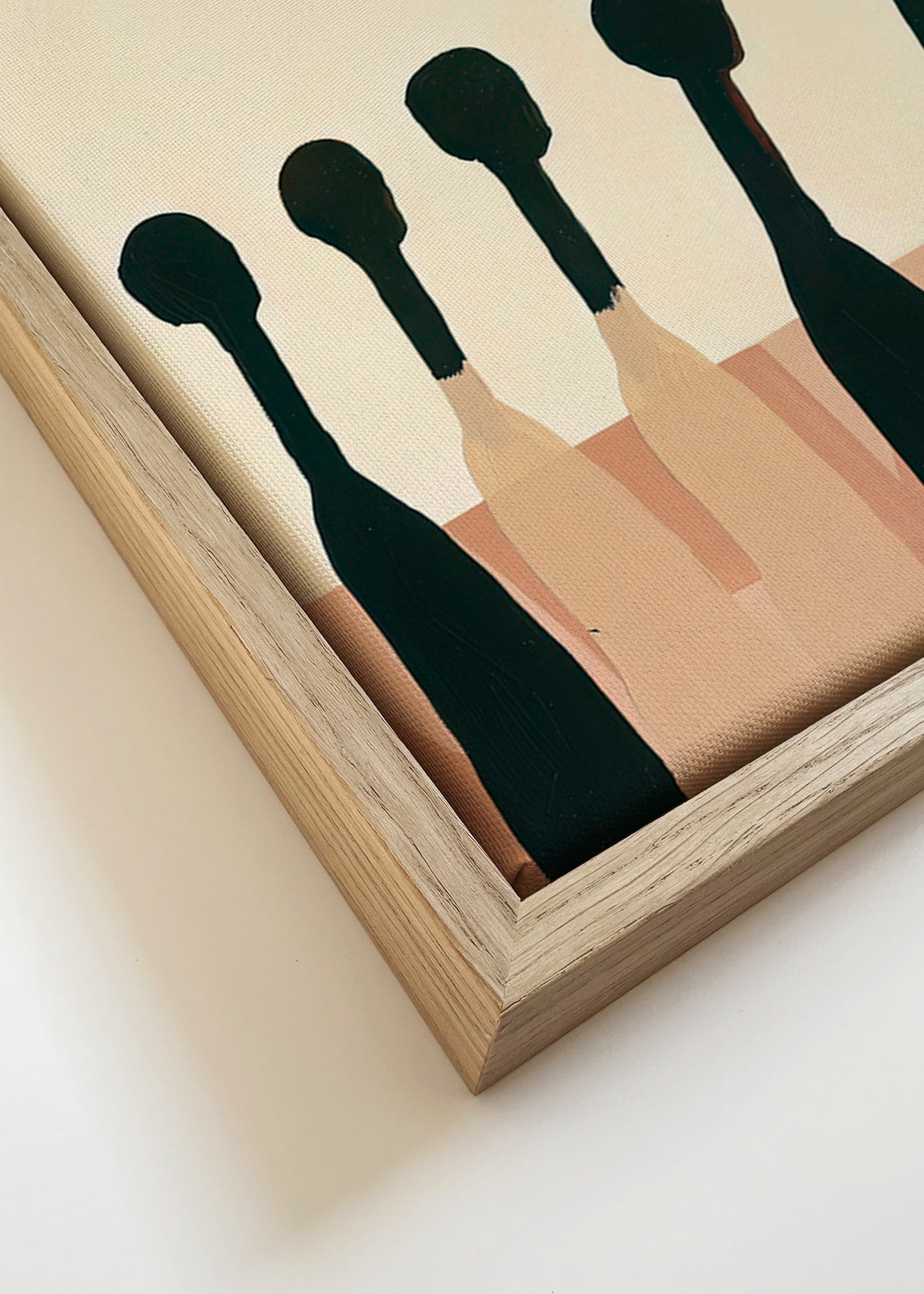 Cuadro abstracto de figuras alargadas – Canvas detail