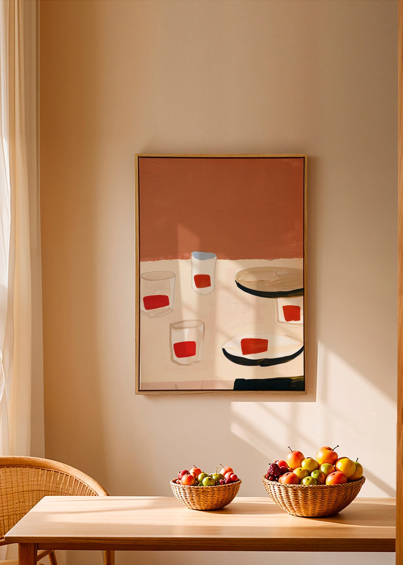 Cuadro de cocina con vasos y platos – Canvas2