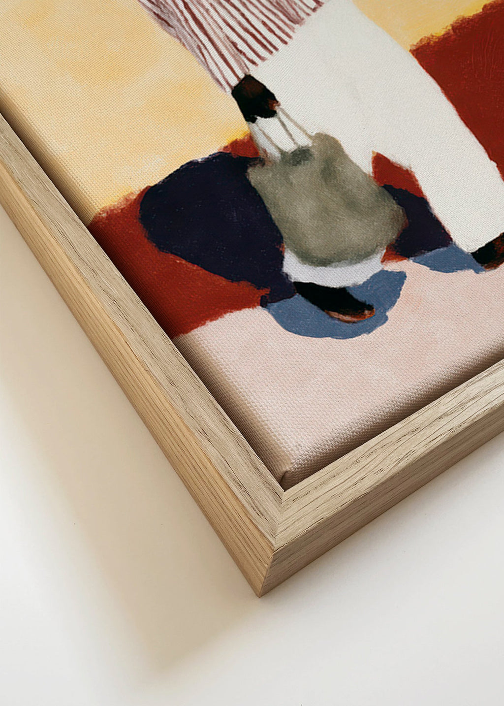 Ilustración de figura caminante con sombrero – Canvas detail