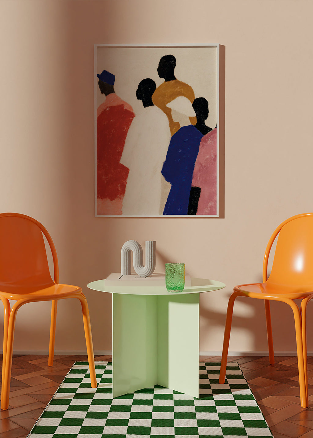 Cuadro abstracto de figuras en fila – Product1