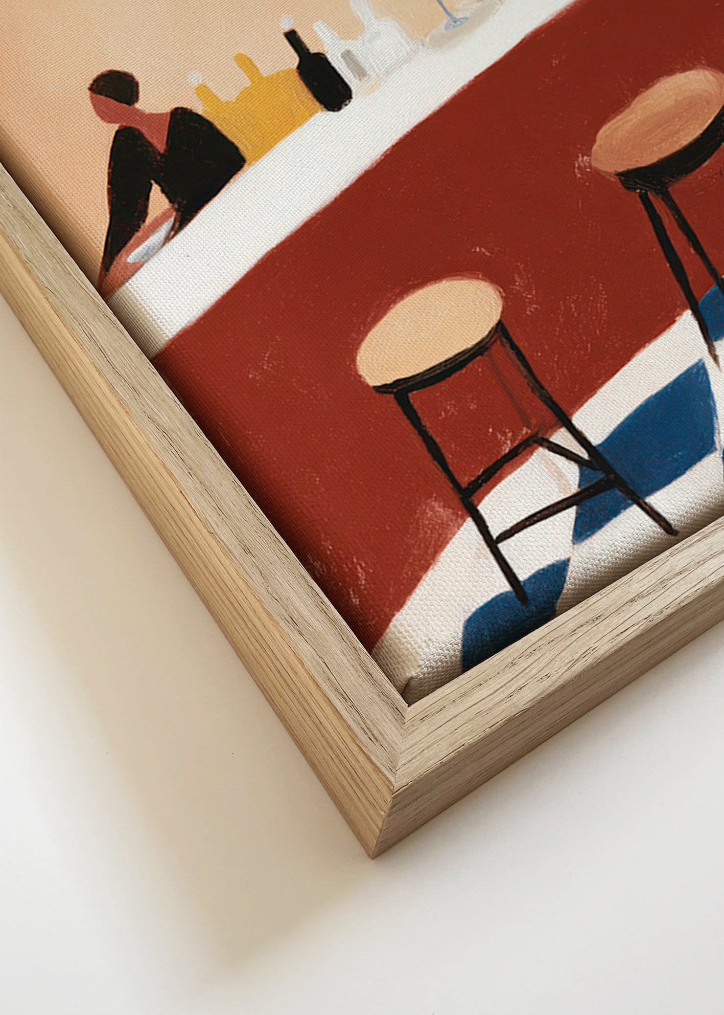 Cuadro de cocina con barra y copas – Canvas detail