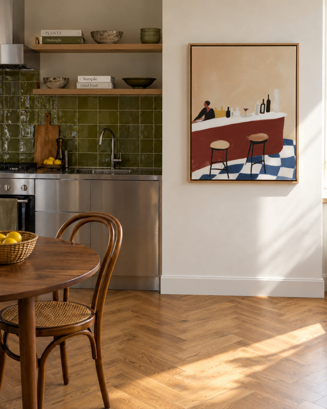 Evening Bar - Framed canvas in an interior