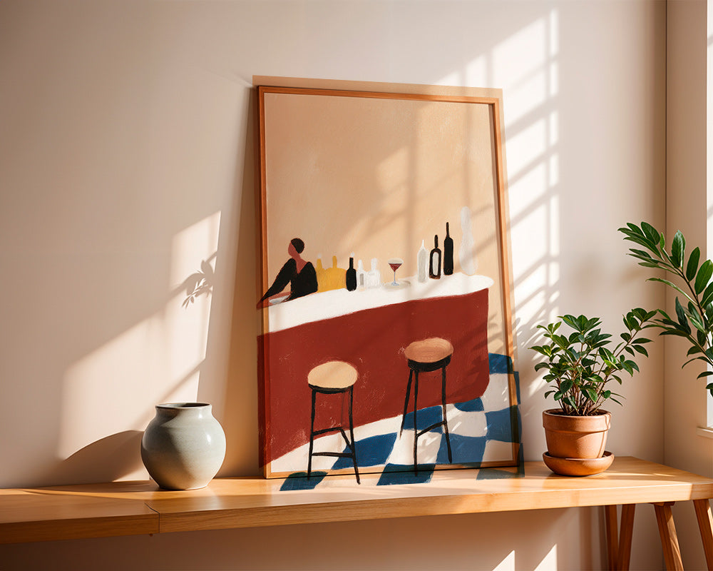 Cuadro de cocina con barra y copas – Product1