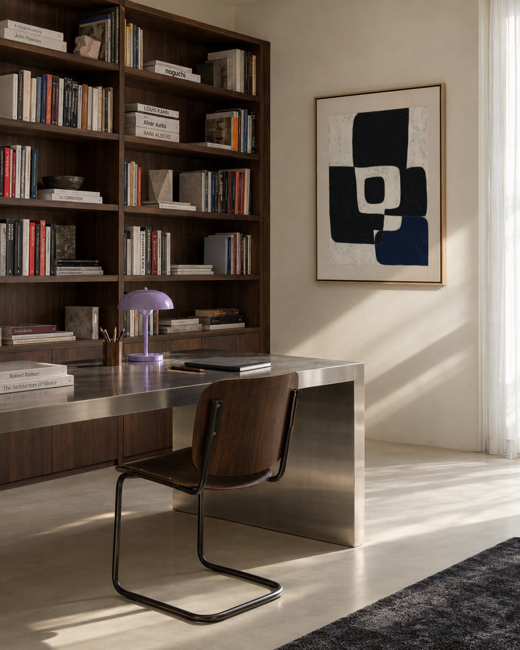Duality in Black - Framed canvas in an interior