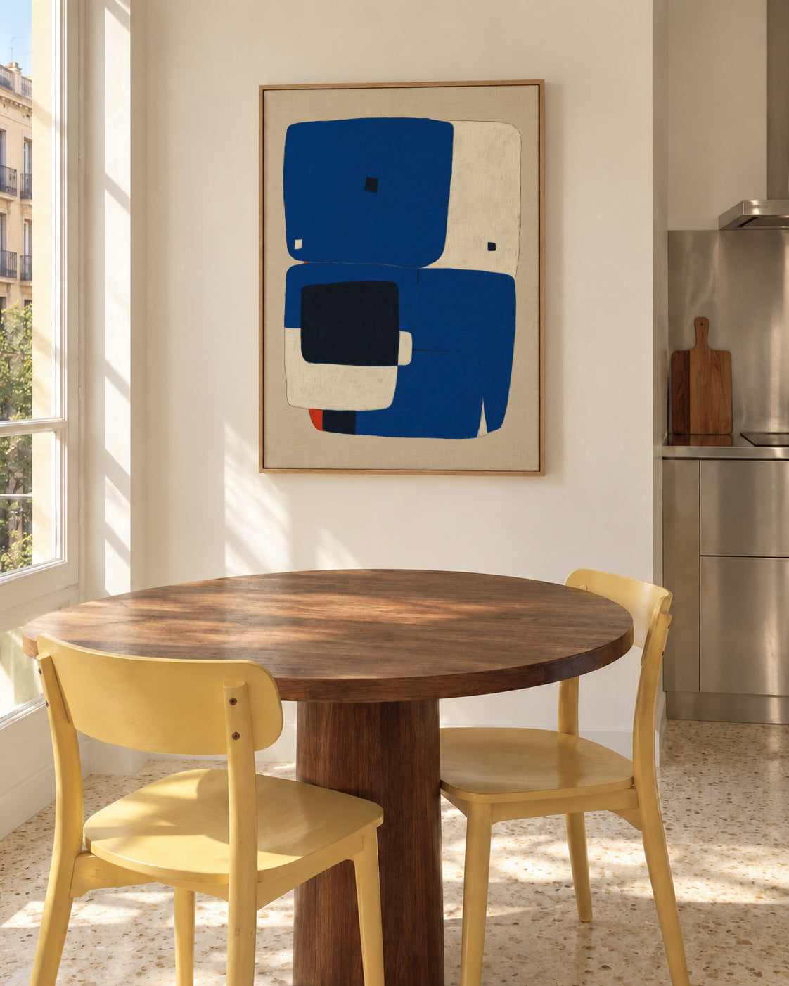 Cobalt Abyss - Framed canvas in an interior