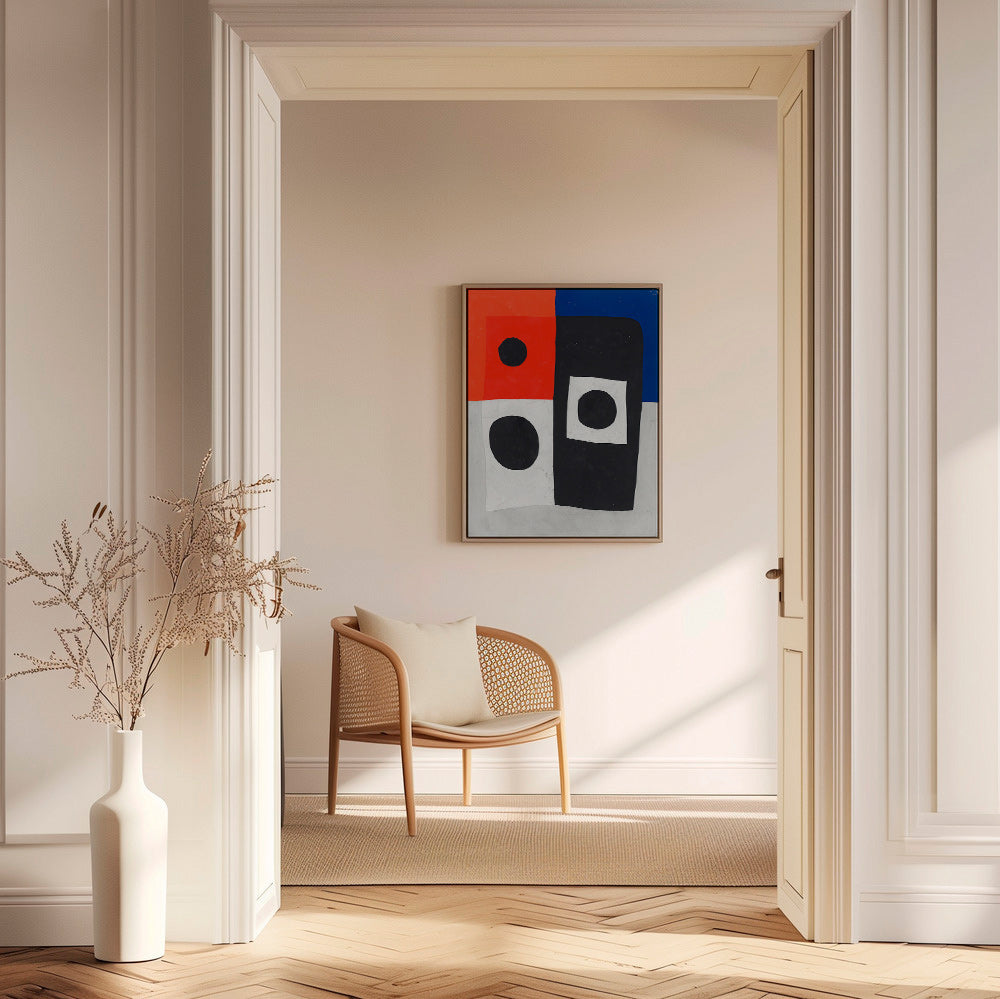 Cuadro geométrico con bloques y círculos – Canvas1