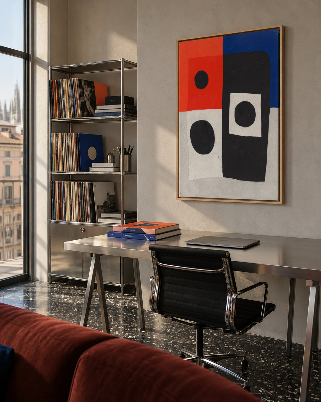 Primary Geometry - Framed canvas in an interior