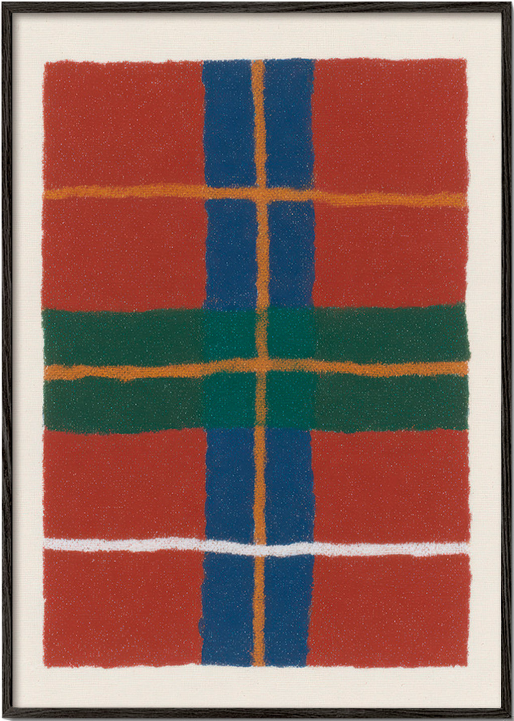 Cuadro geométrico con patrón tartán moderno – Black Frame