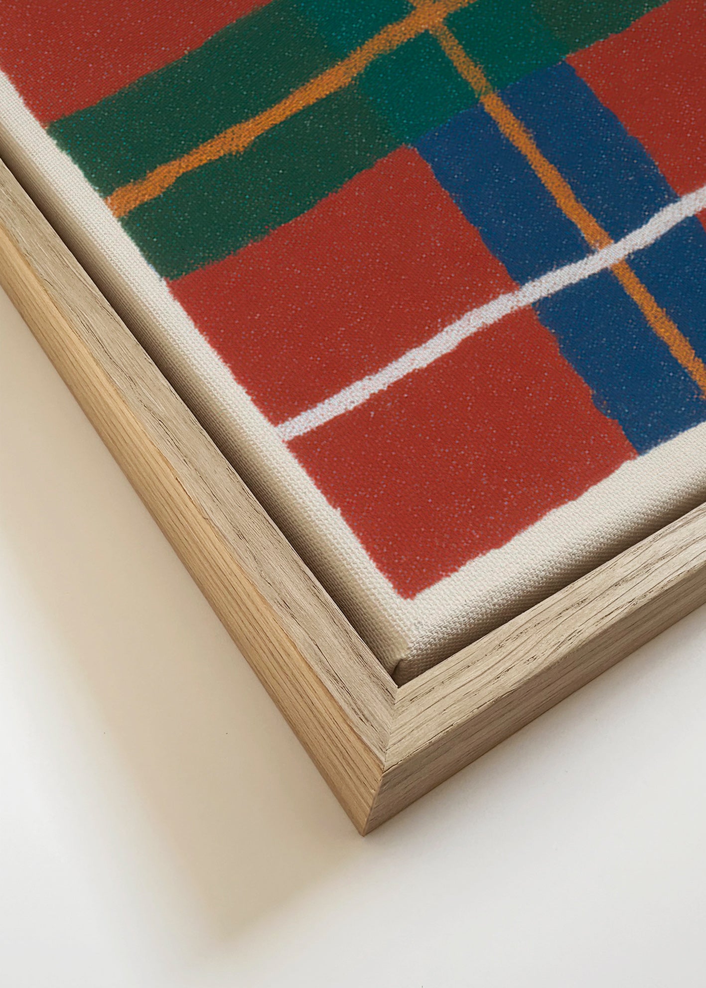 Cuadro geométrico con patrón tartán moderno – Canvas detail