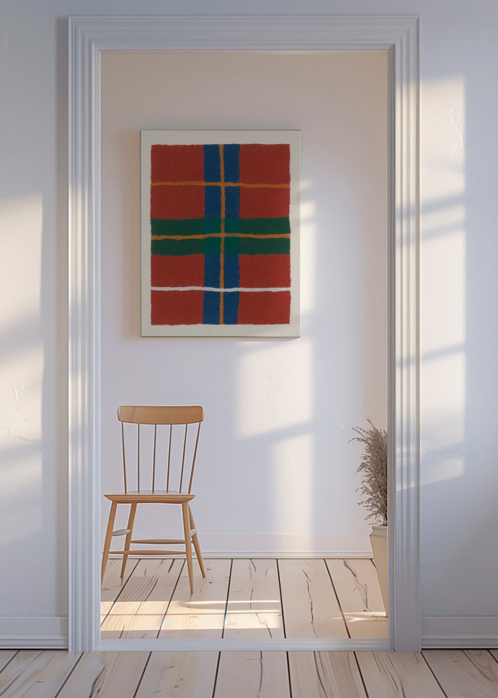 Cuadro geométrico con patrón tartán moderno – Canvas