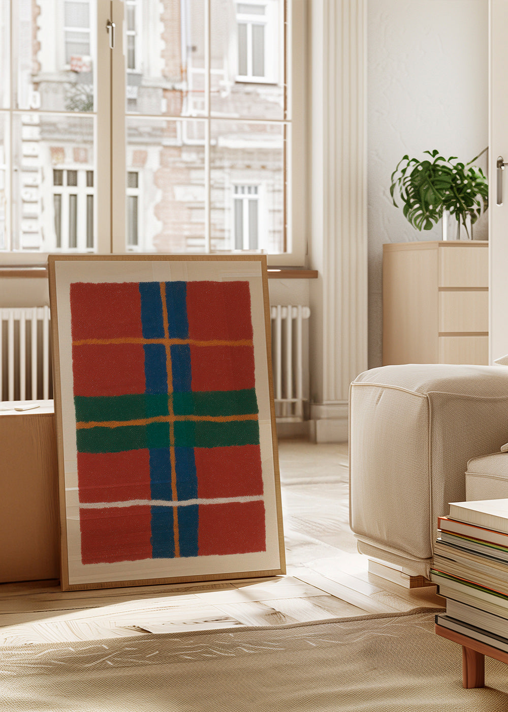 Cuadro geométrico con patrón tartán moderno – Product3