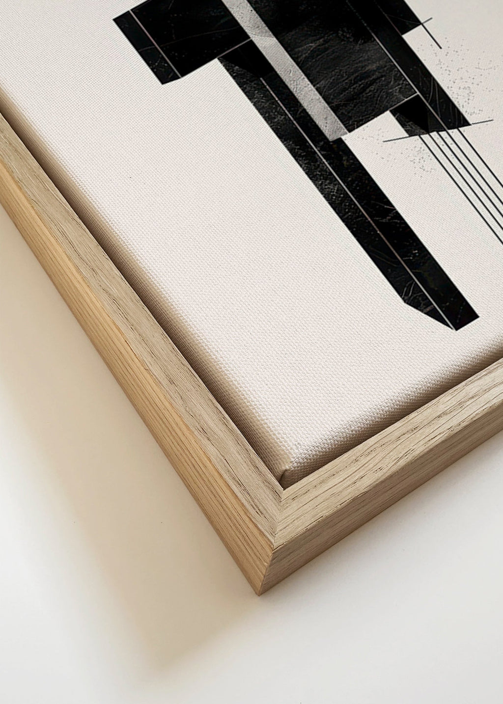 Cuadro geométrico monolito en negro – Canvas detail