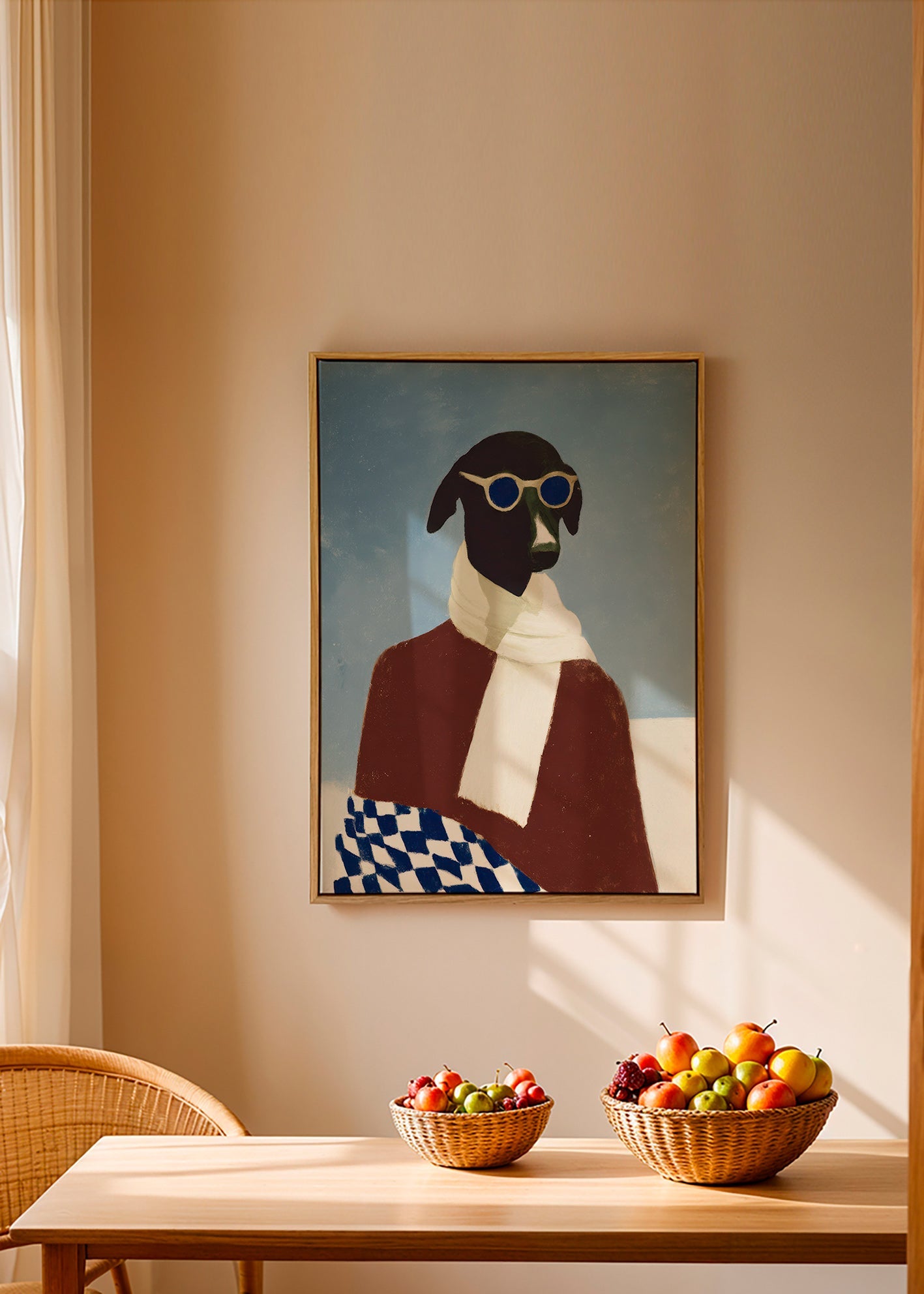 Cuadro perro invernal con bufanda – Canvas1