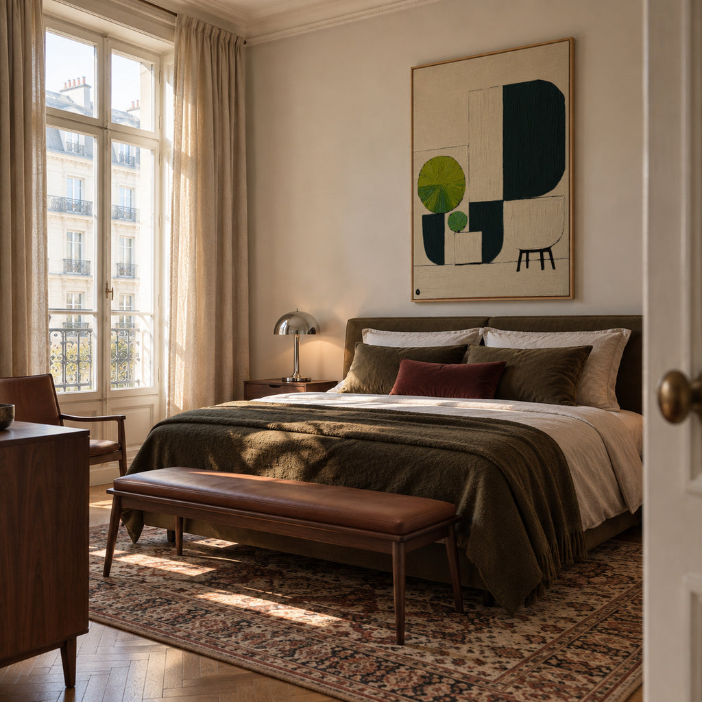 The Abstract Garden - Framed canvas in an interior
