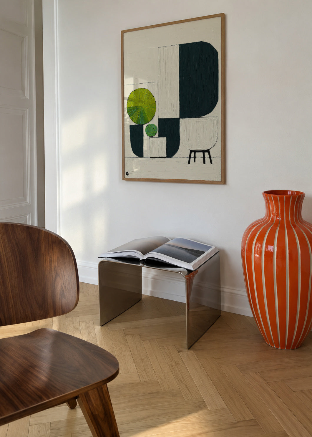 The Abstract Garden - Framed poster in an interior