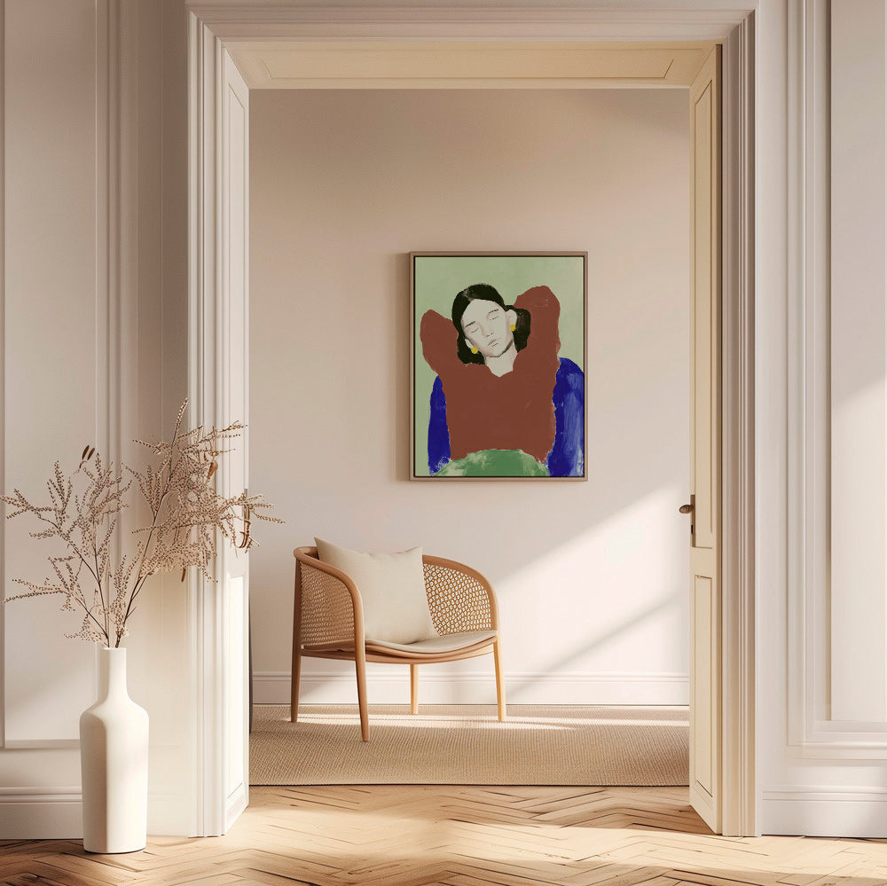 Ilustración de figura reclinada y gesto sereno – Canvas1