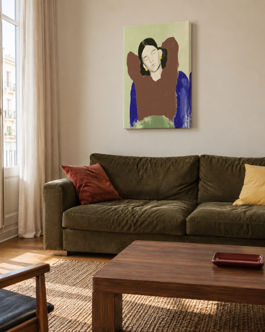Morning Stretch - Unframed canvas in an interior