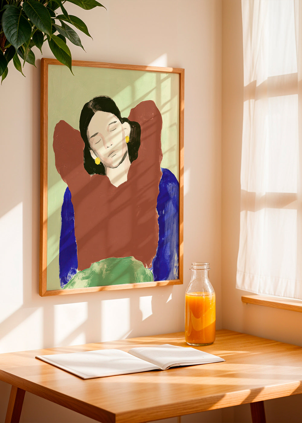 Ilustración de figura reclinada y gesto sereno – Product1