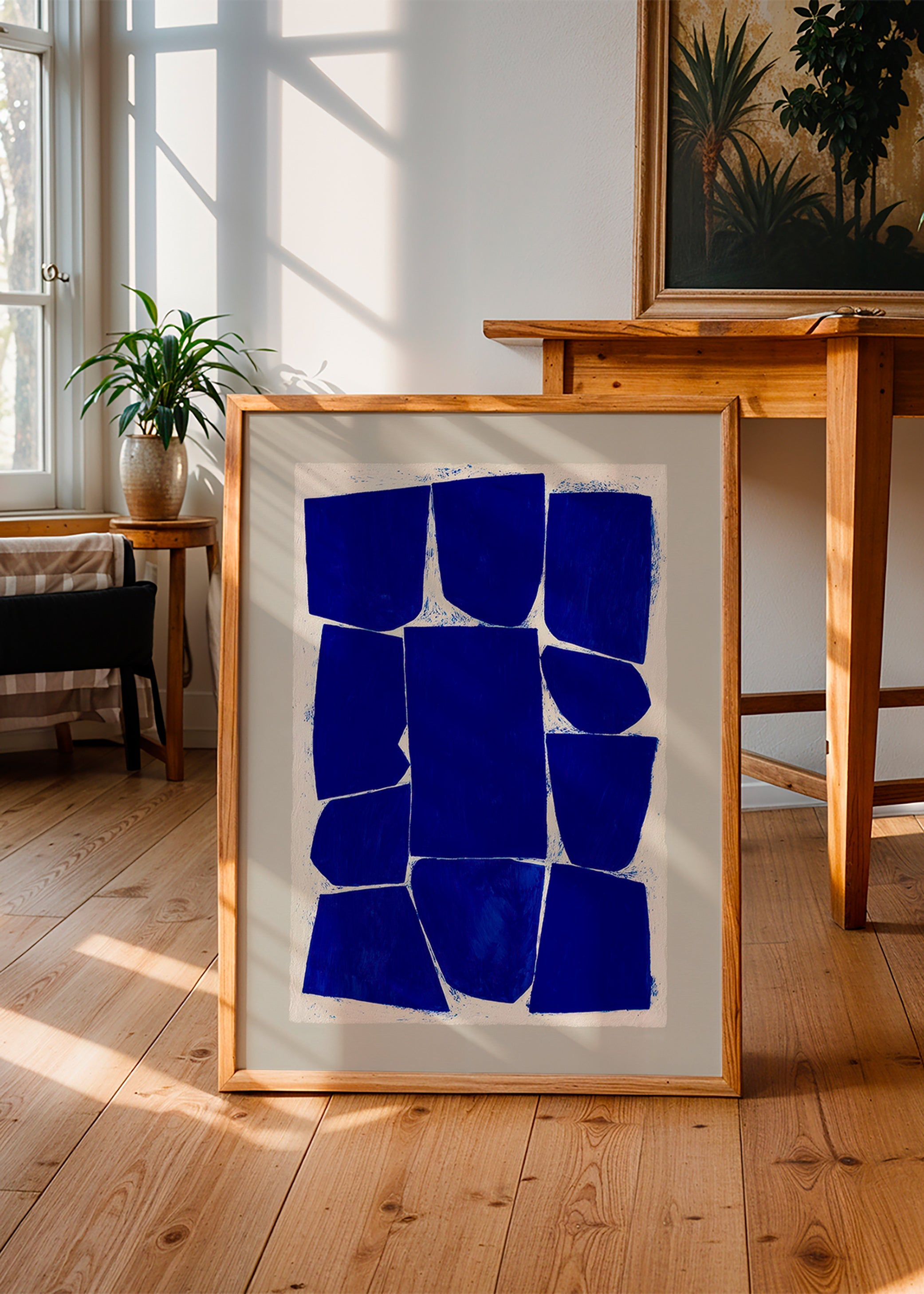 Cuadro abstracto en bloques azules – Product3