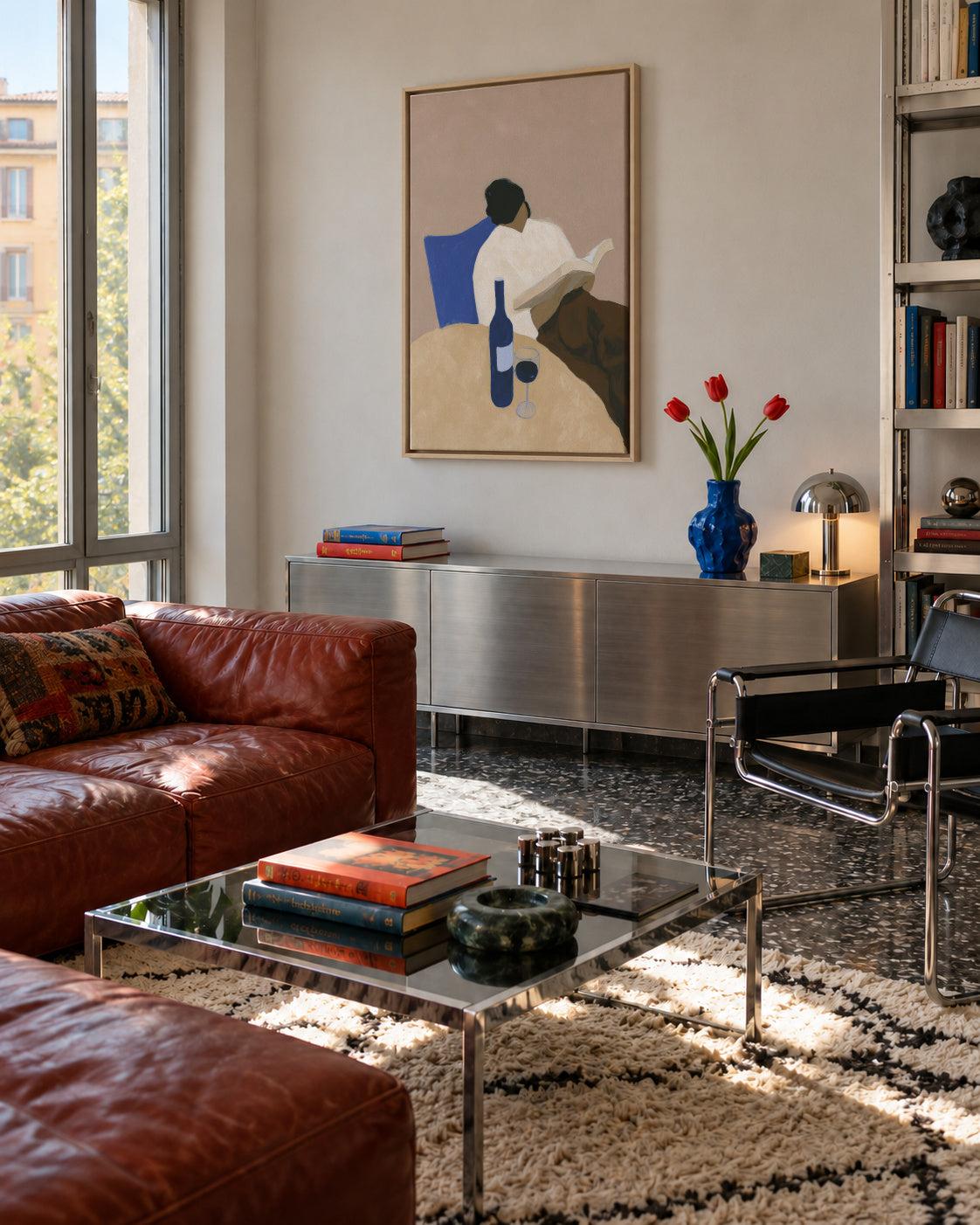 The Reader - Framed canvas in an interior