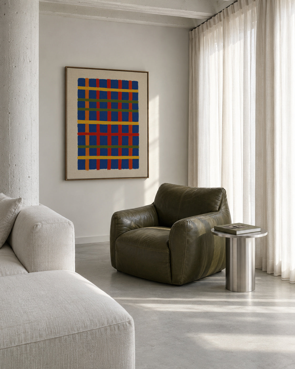 Rhythm Grid No. 03 - Framed canvas in an interior