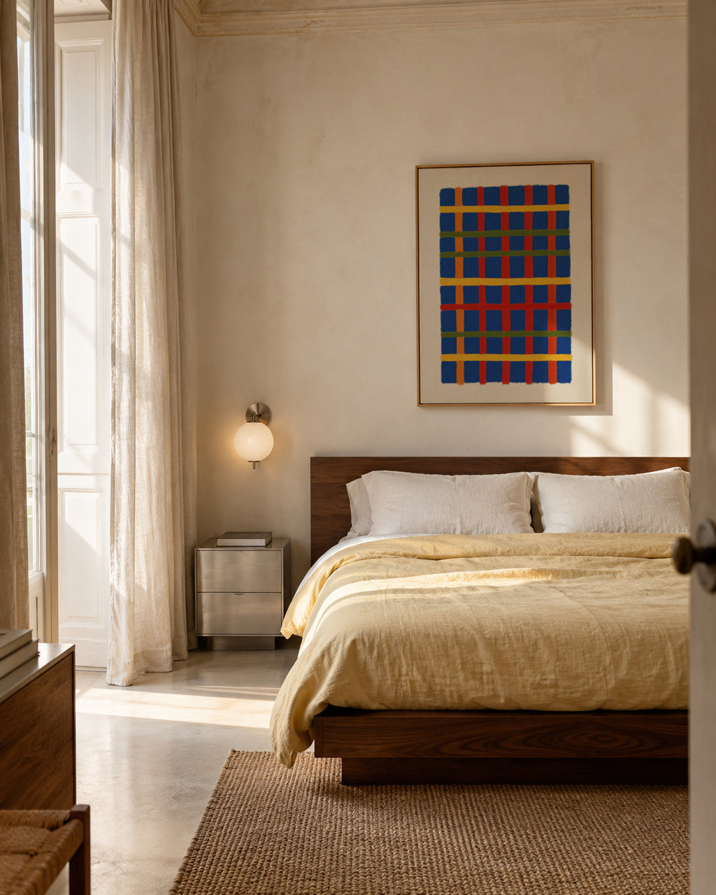 Rhythm Grid No. 03 - Framed canvas in an interior