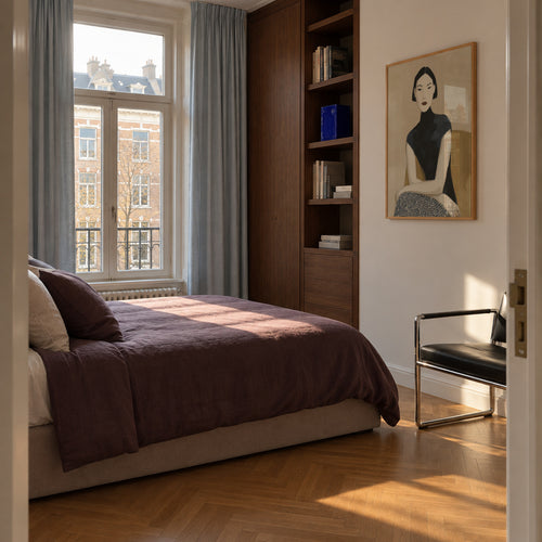 High Neck Elegance - Framed poster in an interior