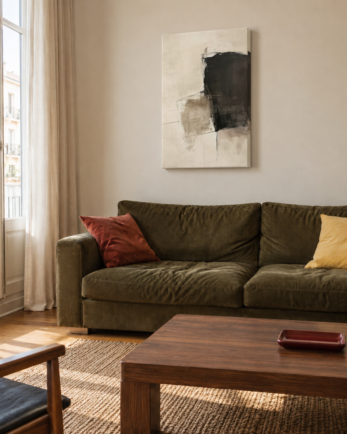 Ash Contrast - Unframed canvas in an interior