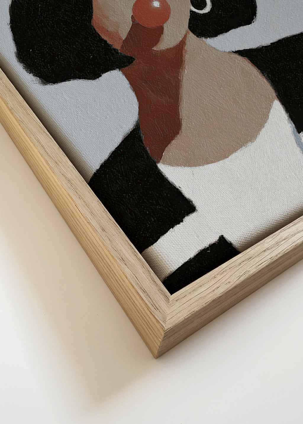 Ilustración retrato femenino con chicle – Canvas detail