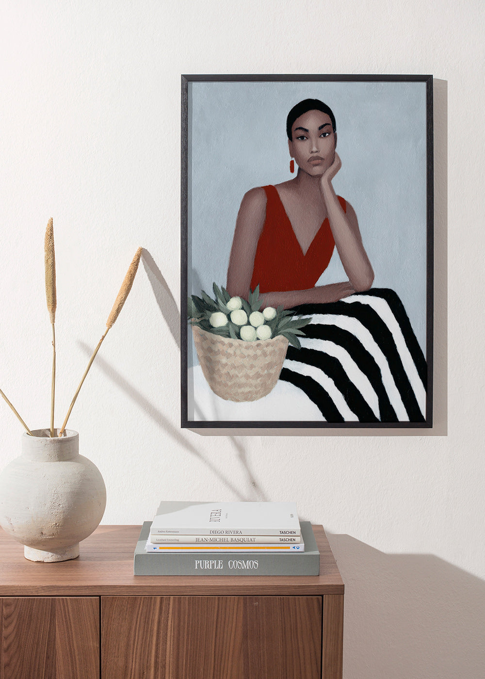 Ilustración de mujer con vestido rojo – Product3