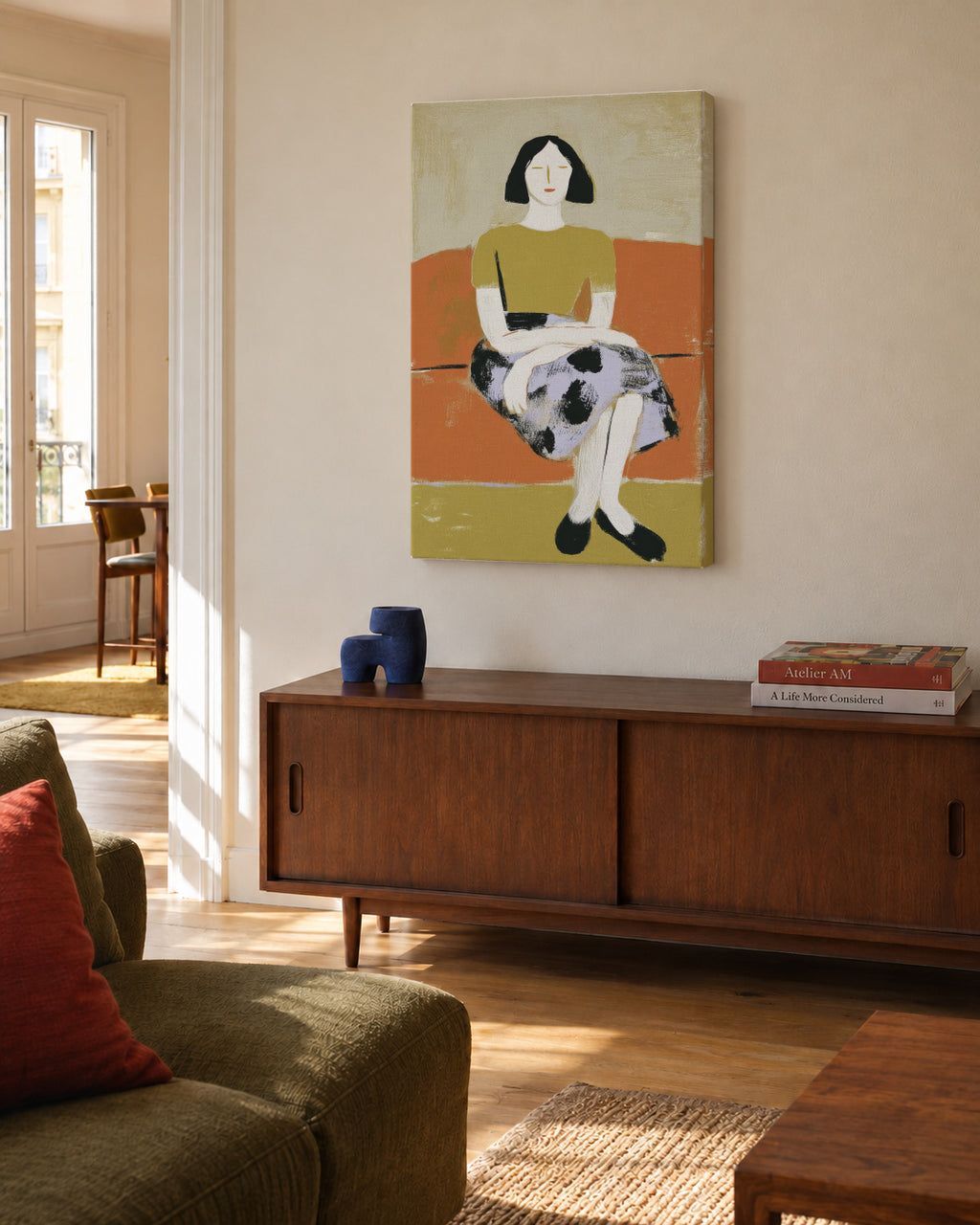 Sofa stories - Unframed canvas in an interior
