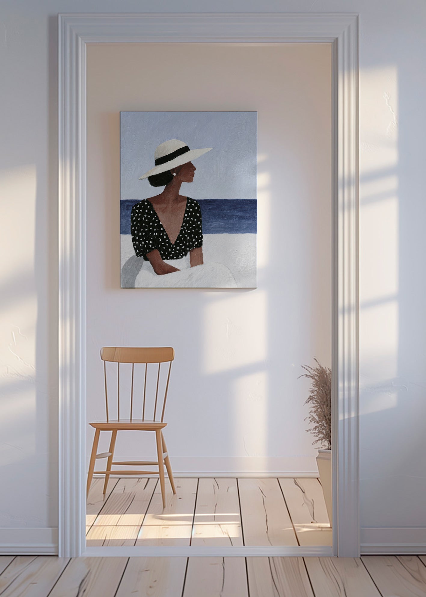 Ilustración de figura femenina con sombrero – Canvas