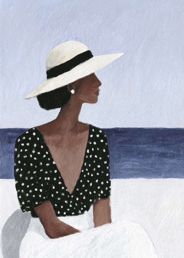 Ilustración de figura femenina con sombrero