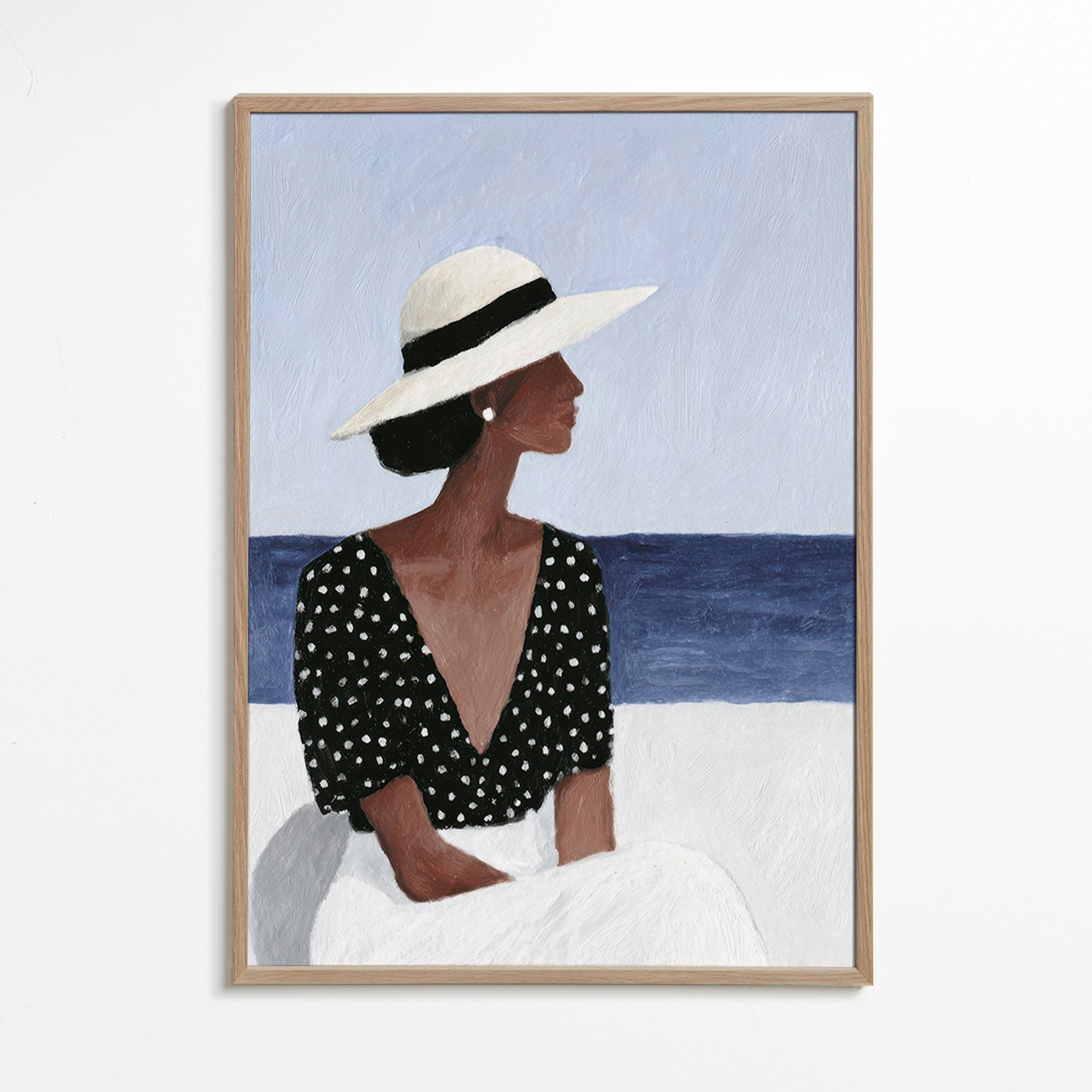 Ilustración de figura femenina con sombrero – Oak Frame