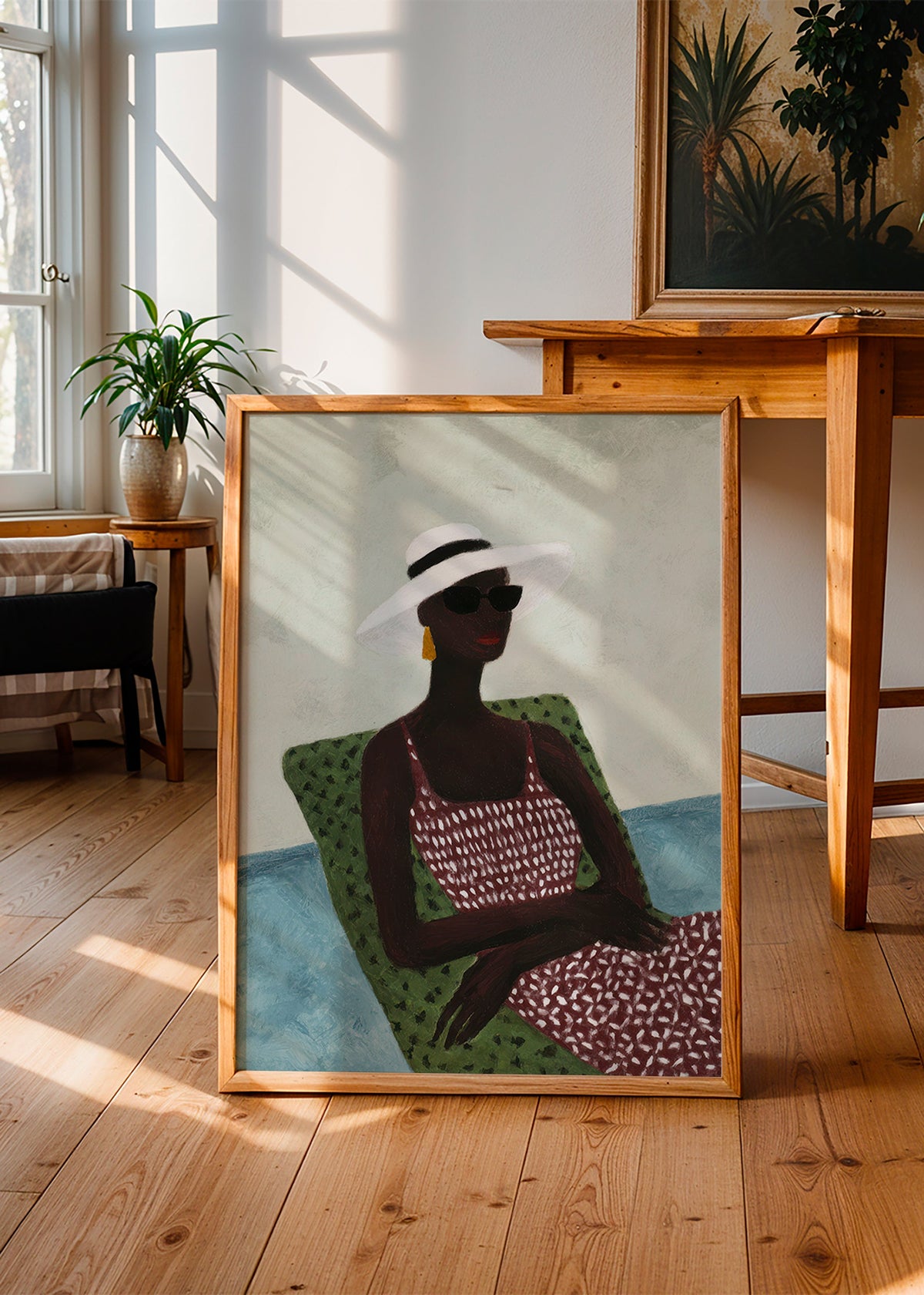 Ilustración elegante con figura reclinada y sombrero – Product1